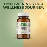 Pat's Herbals Maca Root Capsules | 90 Vegan Capsules | Organic Maca Root Supplement | Non-GMO | Gluten-Free | Made in USA | Amber Glass Bottle