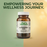 Pat's Herbals Elderberry Capsules | 90 Vegan Capsules | Premium Elderberry Supplement | Non-GMO | Gluten-Free | Made in USA | Amber Glass Bottle