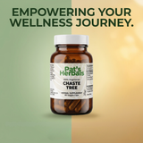Pat's Herbals Chaste Tree Capsules | 90 Vegan Capsules | Organic Chasteberry (Vitex) Supplement | Non-GMO | Gluten-Free | Made in USA | Amber Glass Bottle