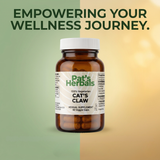 Pat's Herbals Cat's Claw Capsules | 90 Vegan Capsules | Premium Cat's Claw Bark | Non-GMO | Gluten-Free | Made in USA | Amber Glass Bottle