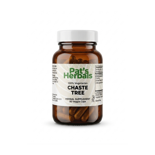 Chaste Tree Capsules | 90 Vegan Capsules | Organic Chasteberry (Vitex) Supplement | Non-GMO | Gluten-Free | Made in USA | Amber Glass Bottle