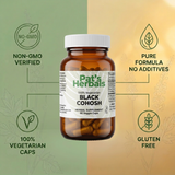 Pat's Herbals Black Cohosh Capsules | 90 Vegan Capsules | Organic Black Cohosh Root Supplement | Non-GMO | Gluten-Free | Made in USA | Amber Glass Bottle
