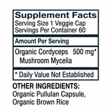 Pat's Herbals Cordyceps Mushroom Capsules 60 Count | Vegan Mushroom Supplement | Non-GMO | Gluten-Free | Premium Quality | Made in USA | Amber Glass Bottle