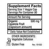 Pat's Herbals Cayenne Capsules | 90 Vegan Capsules | Organic Cayenne Supplement | Non-GMO | Gluten-Free | Made in USA | Amber Glass Bottle