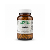 Pat's Herbals Ginger Capsules | 90 Vegan Capsules | Organic Ginger Root Supplement | Non-GMO | Gluten-Free | Made in USA | Amber Glass Bottle