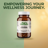 Pat's Herbals Cayenne Capsules | 90 Vegan Capsules | Organic Cayenne Supplement | Non-GMO | Gluten-Free | Made in USA | Amber Glass Bottle