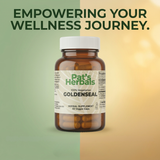 Pat's Herbals Goldenseal Root Capsules | 60 Vegan Capsules | Organic Goldenseal Root Supplement | Non-GMO | Gluten-Free | Made in USA | Amber Glass Bottle