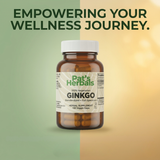 Pat's Herbals Ginkgo Biloba Capsules 180 Count | Organic Ginkgo Leaf Supplement | Vegan | Non-GMO | Gluten-Free | Made in USA | Amber Glass Bottle