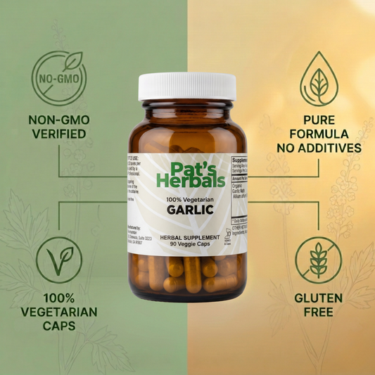 Garlic Capsules | 90 Vegan Capsules | Organic Garlic Supplement | Non-GMO | Gluten-Free | Made in USA | Amber Glass Bottle