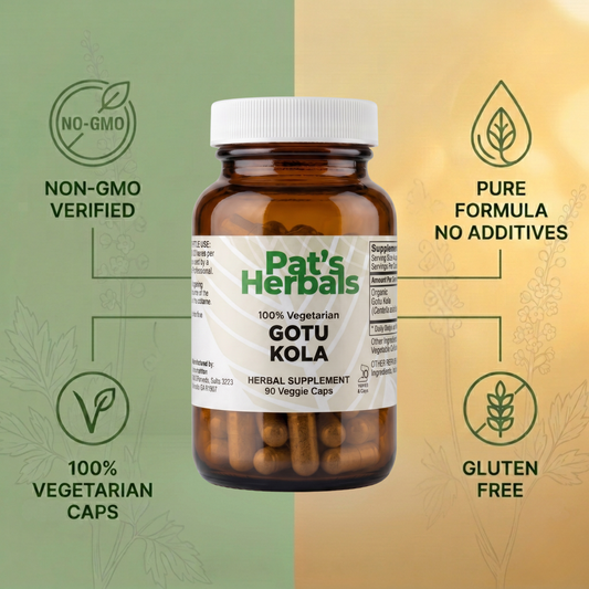 Gotu Kola Capsules | 90 Vegan Capsules | Organic Gotu Kola Herb Supplement | Non-GMO | Gluten-Free | Made in USA | Amber Glass Bottle
