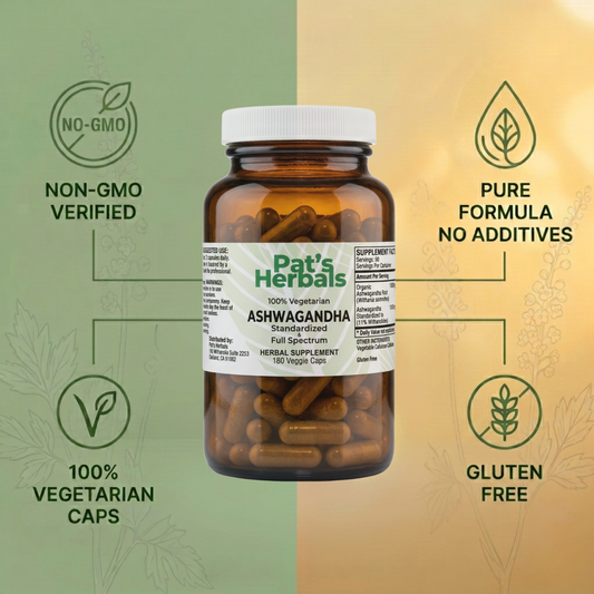 Ashwagandha Capsules | 180 Vegan Capsules | Organic Ashwagandha Root Supplement | Non-GMO | Gluten-Free | Made in USA | Amber Glass Bottle