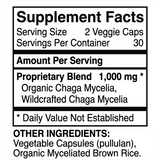 Pat's Herbals Chaga Mushroom Capsules | 60 Vegan Capsules | Premium Chaga Mushroom Supplement | Non-GMO | Gluten-Free | Made in USA | Amber Glass Bottle